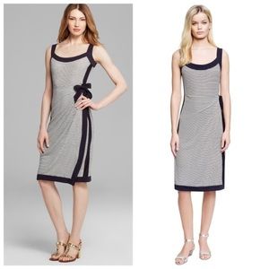 Navy Tory Burch Striped Jersey Faux Wrap Dress